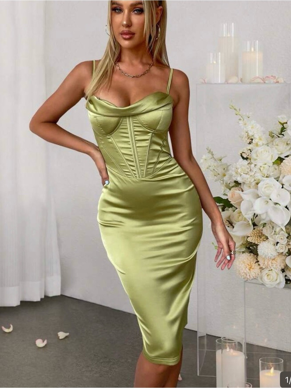 Satin midi dress